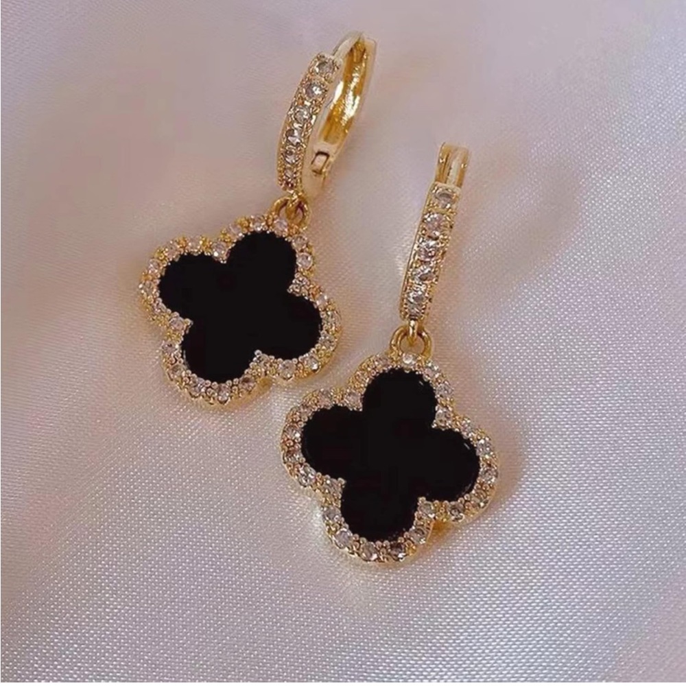 Flowers Leaves Drop Earrings with 925 Sterling Silver